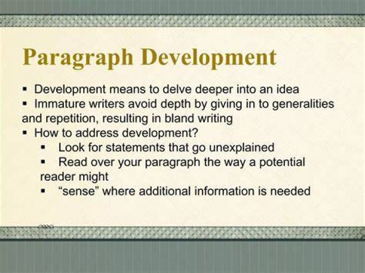 What is paragraph development by description